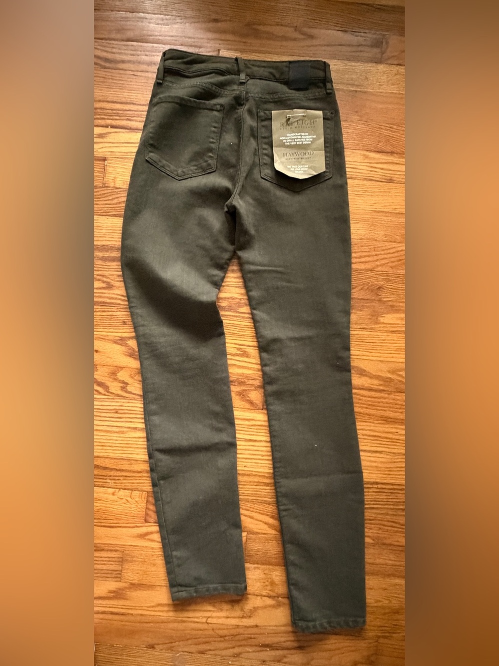 NWT Raleigh Denim Workshop "Haywood" Olive Green Skinny Jeans